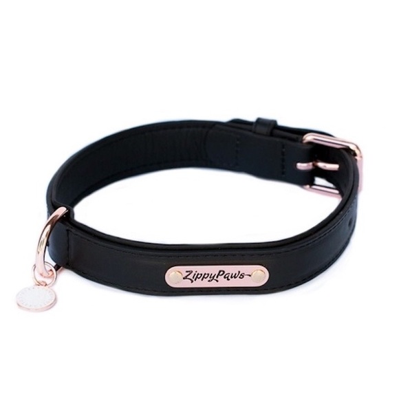 ZippyPaws Legacy Collection Dog Collar Black Leather - Picture 2 of 4
